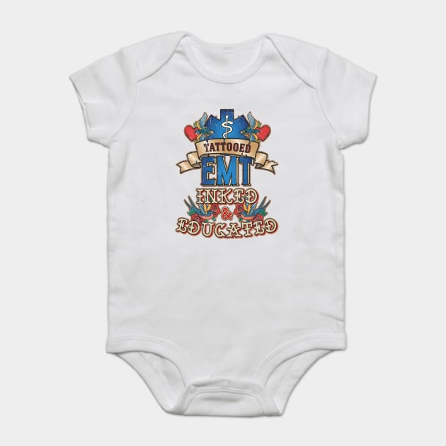 Tattooed EMT for Emergency medical technicians Baby Bodysuit by creative